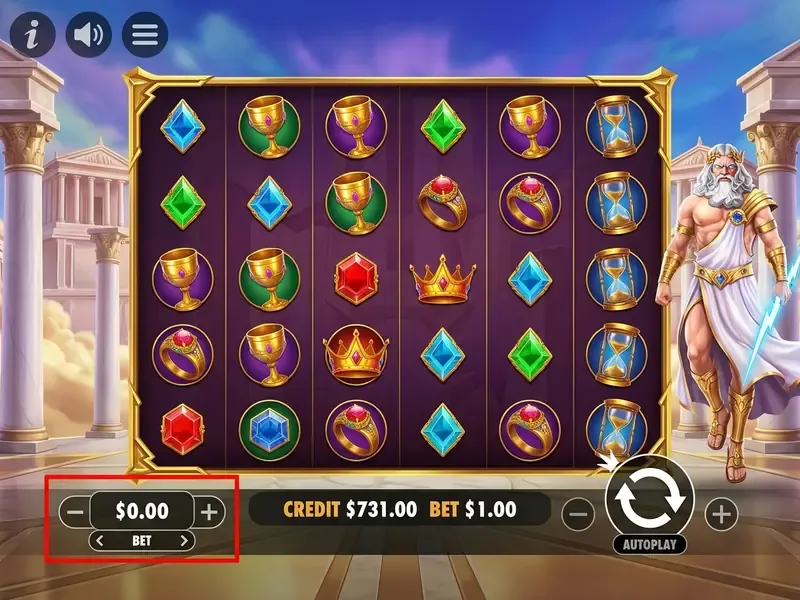 Gates of Olympus demo — διεπαφή δωρεάν παιχνιδιού